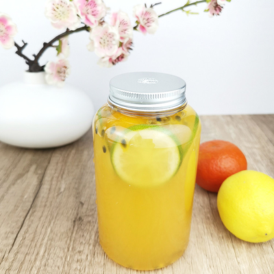 ক্যাপ সহ গোলাকার 600ml প্লাস্টিক স্ক্রু ক্যাপ জার