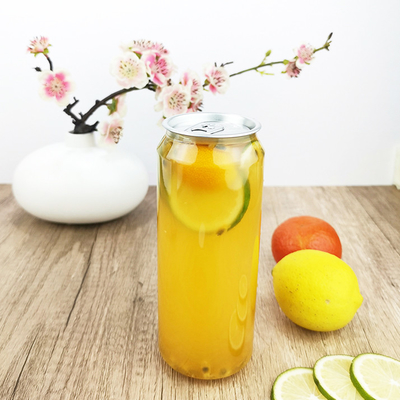 সহজ টান কভার সহ 500ml জুস স্টোরেজ বোতল প্লাস্টিক PET জুস কন্টেইনার জার