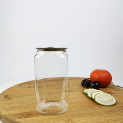 সহজ টান কভার সঙ্গে 350ml প্লাস্টিক খাদ্য ধারক জার বর্গক্ষেত্র