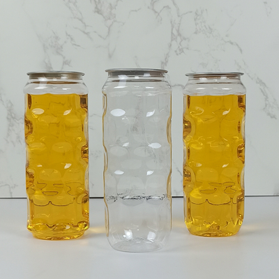 ঘরে তৈরি পানীয় দুধ চা 500ml পরিষ্কার প্লাস্টিকের বয়াম সহজ টান কভার সহ