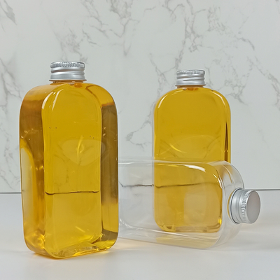 ক্যাপস ক্লিয়ার বেভারেজ সহ 400ml PLA ফ্ল্যাট জলের বোতল